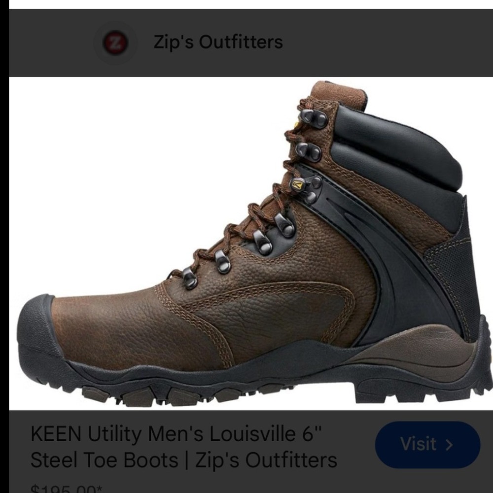 KEEN Utility Mens Louisville 6 Steel Toe Waterproof Work Boots Brown 12D EH